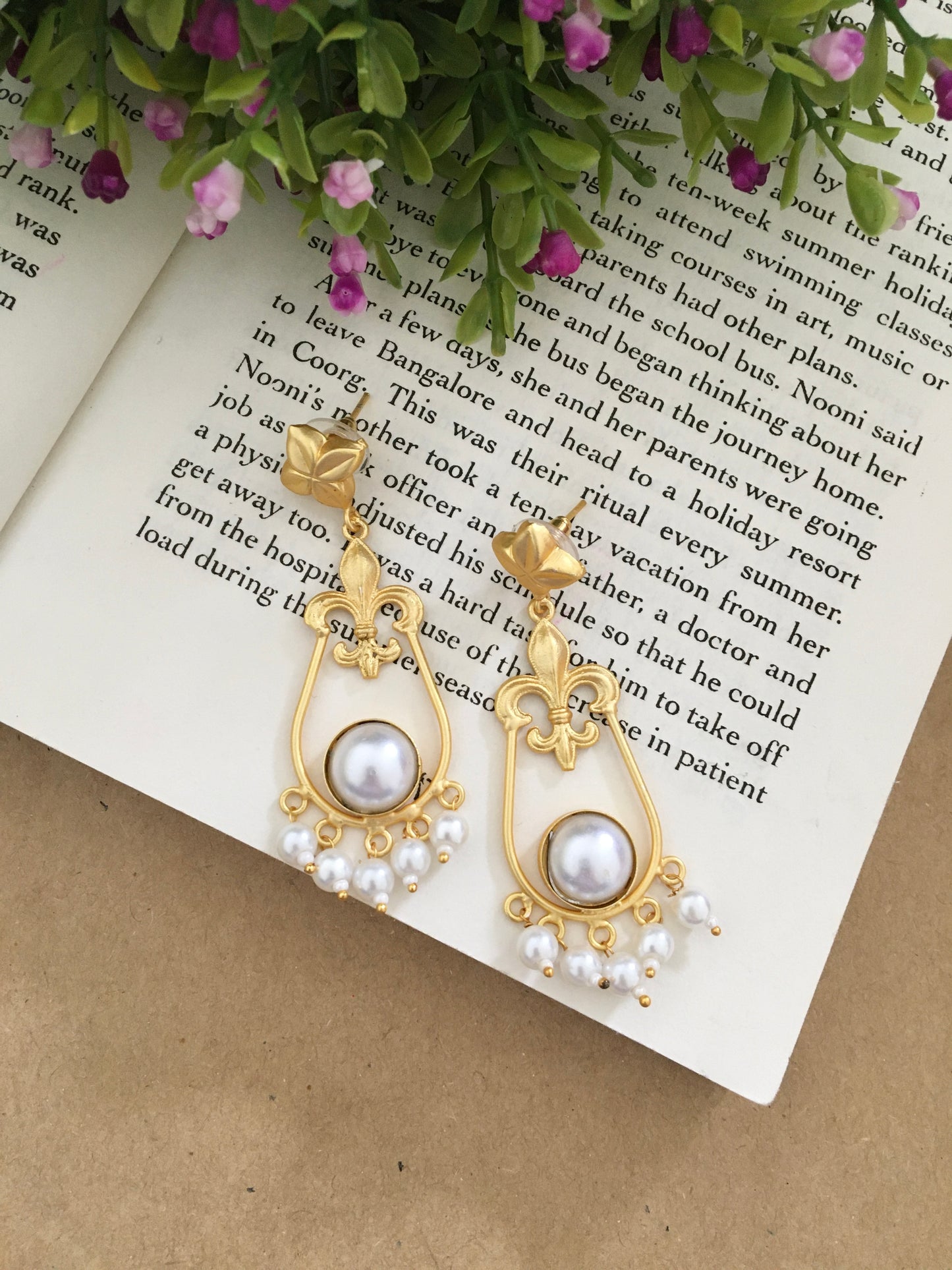 Kennedy White Pearl Drop Earrings