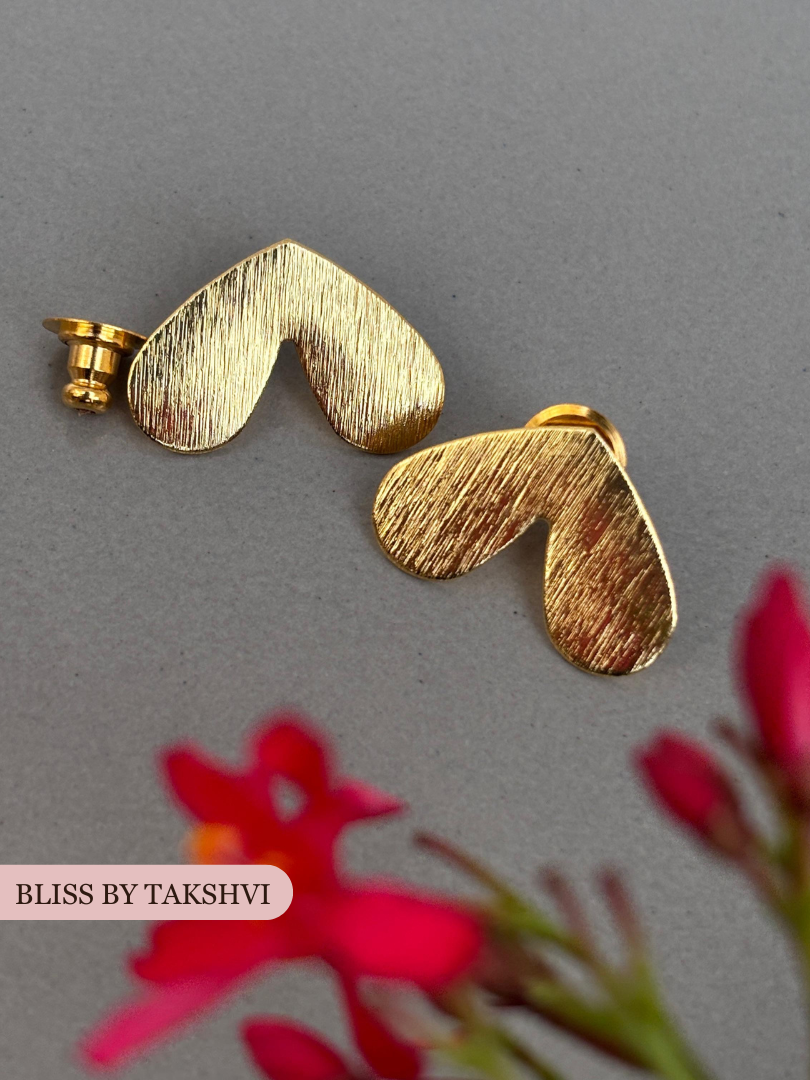 Golden Heart Stud Earring