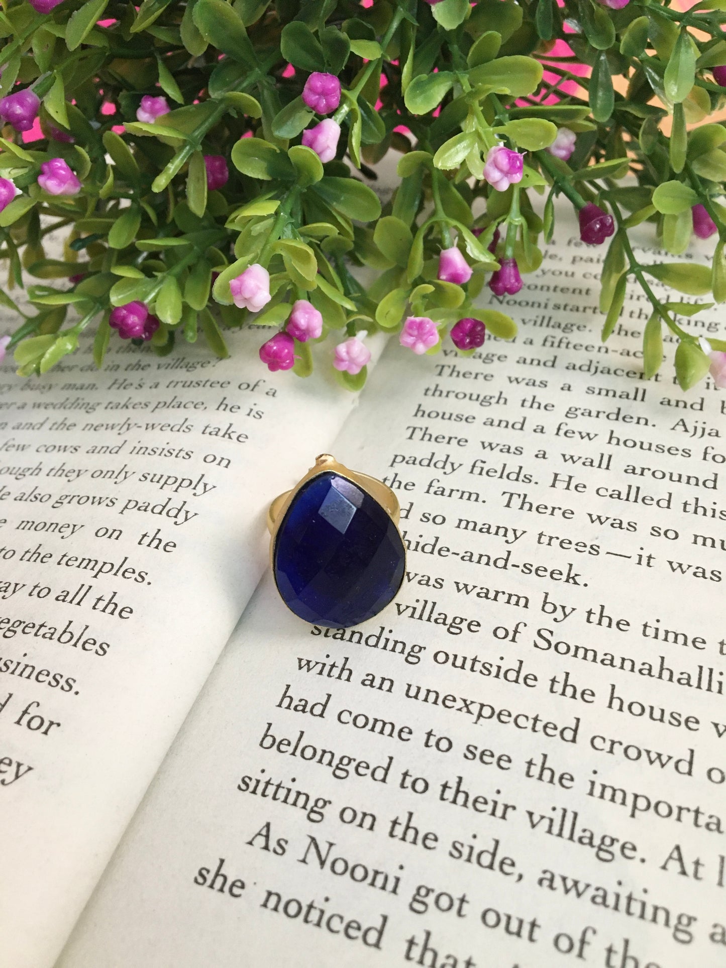 Luna Glossy Stone Druzy Ring