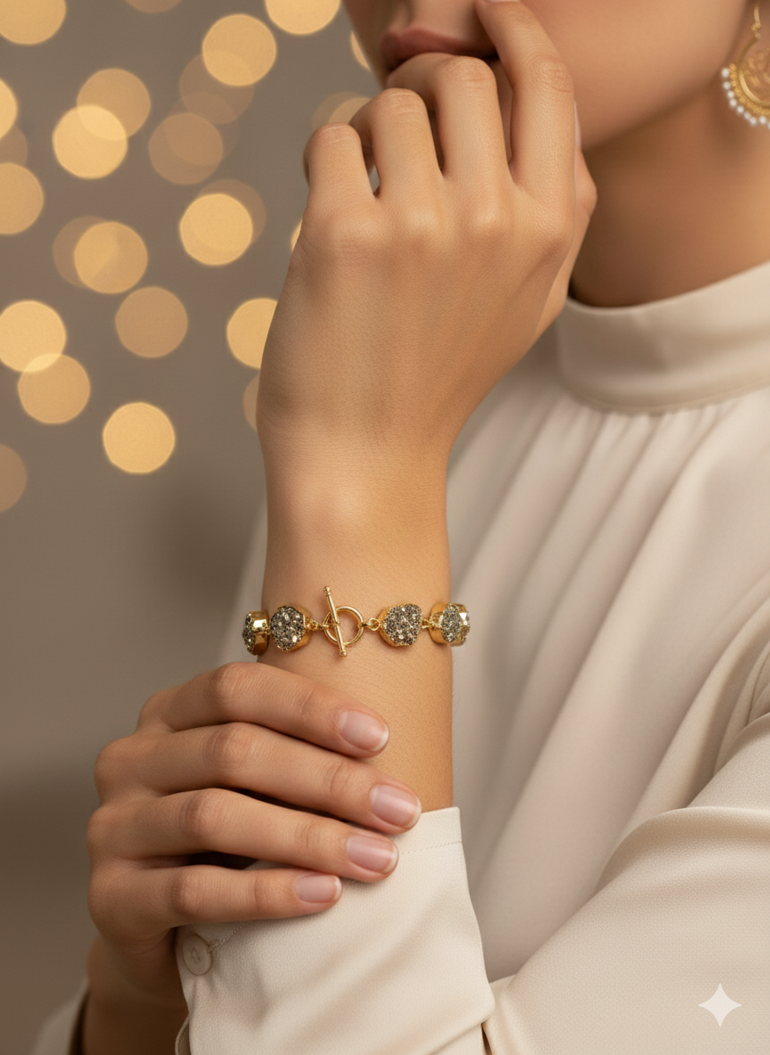 . Raw Crystal Chain Bracelet