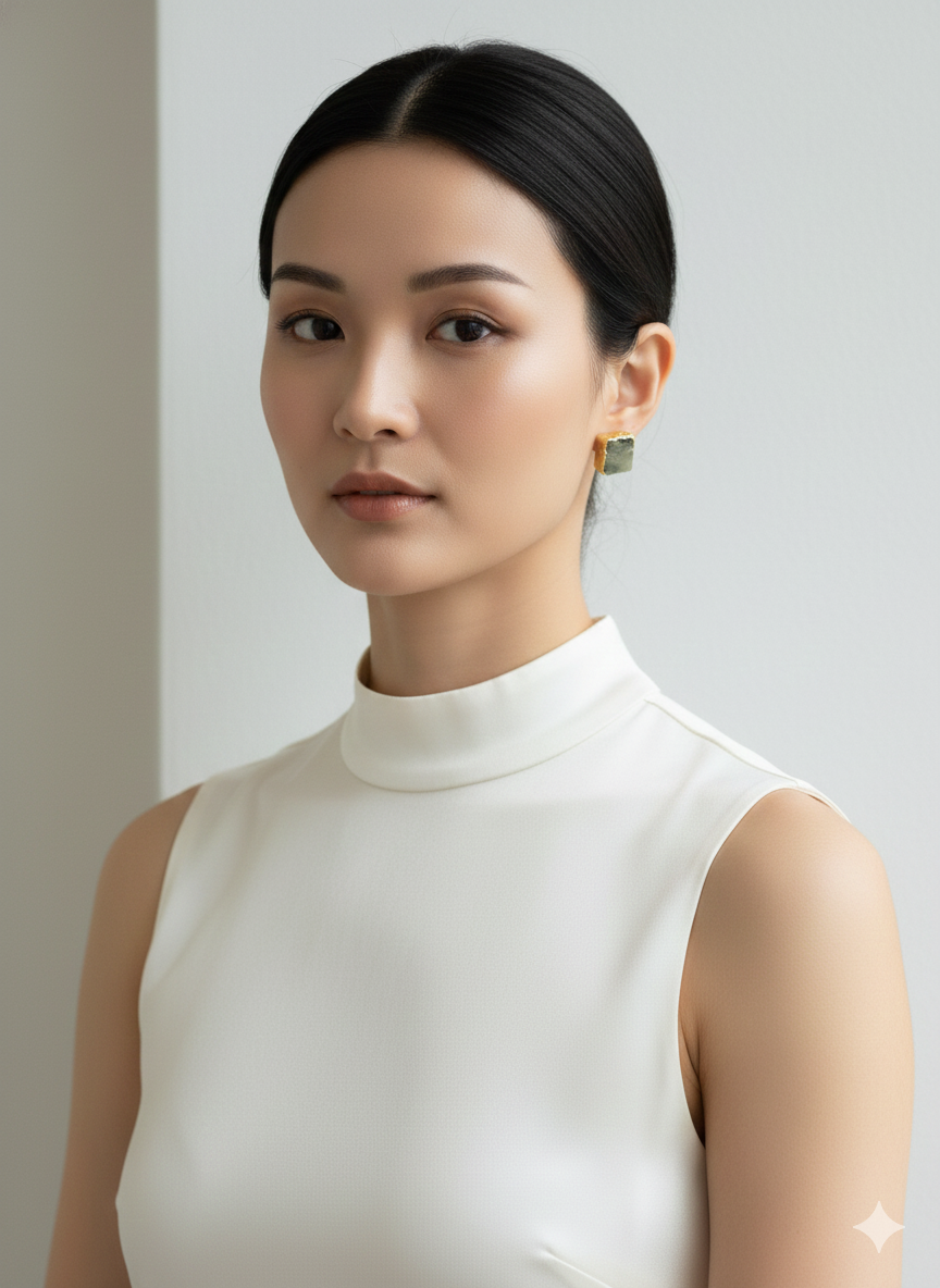 Natural Stone Stud Earrings