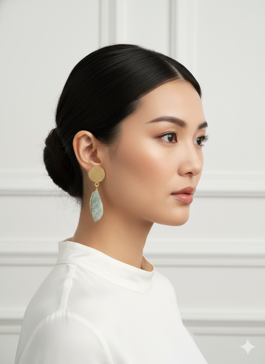 Sage Stone Drop Earrings