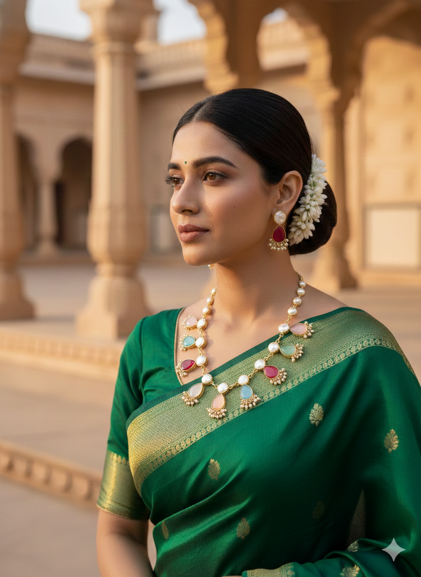 Pastel Pearl Teardrop Jewellery Set