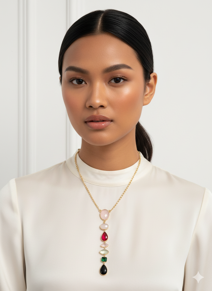 Aurora Multi-Stone Drop Necklace