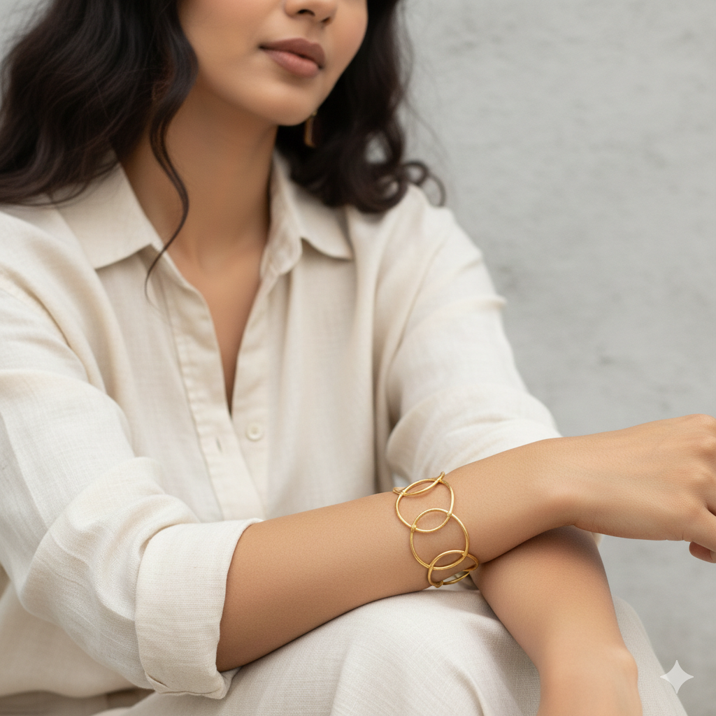 Abstract Loop Cuff Bracelet