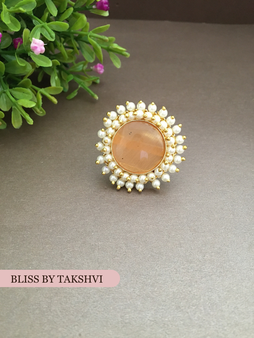 Jivika Cluster Pearl Adjustable Ring