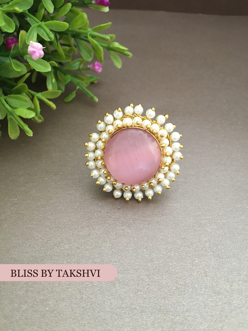 Jivika Cluster Pearl Adjustable Ring
