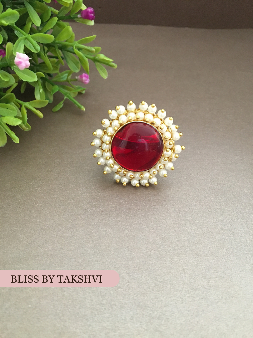 Jivika Cluster Pearl Adjustable Ring