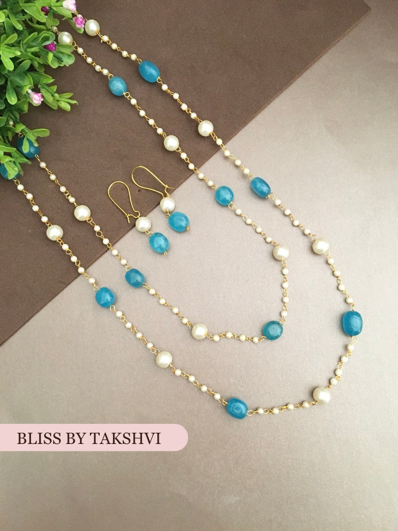 Golden Chain White Beads Double Layer Mala