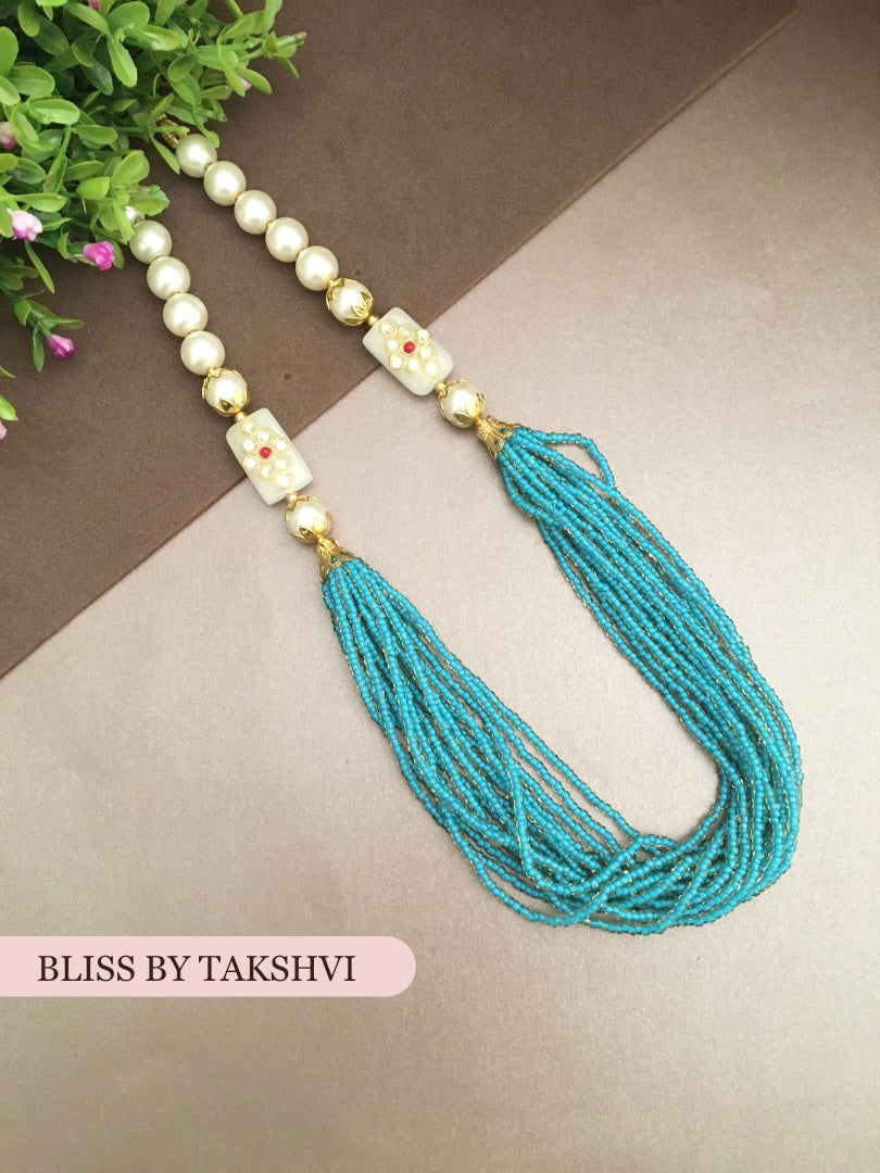 Beaded Multilayered Mala With Kundan