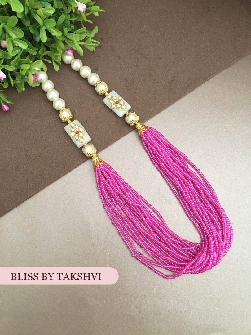 Beaded Multilayered Mala With Kundan