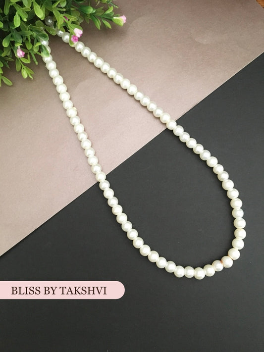 White Pearl Single Layer Mala
