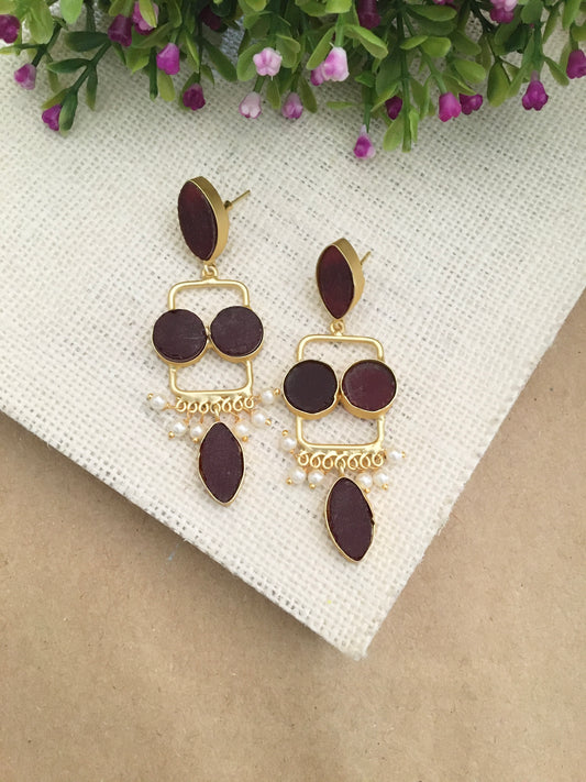 Harshika Four Stone Drop Earrings