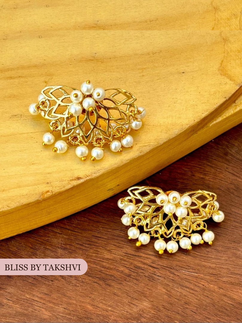 Golden Casting Lotus Stud Earring