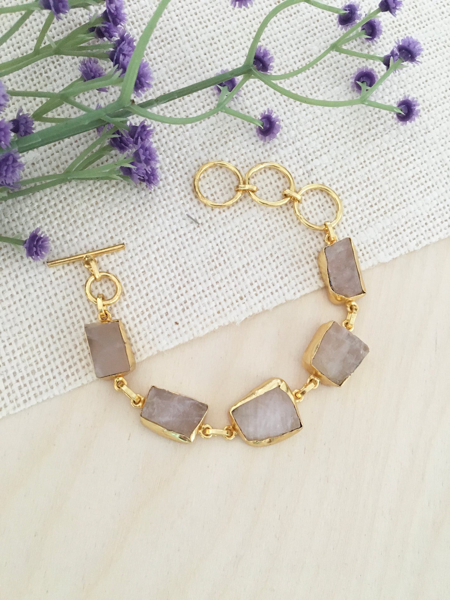 Artisan-Cut Stone Bracelet