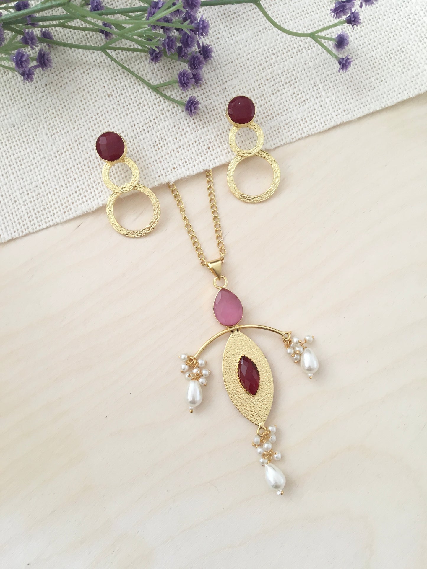 Pearl Designer necklace Earrings Set