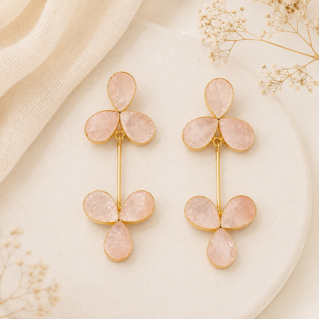 Aarika Blush Petal Earrings