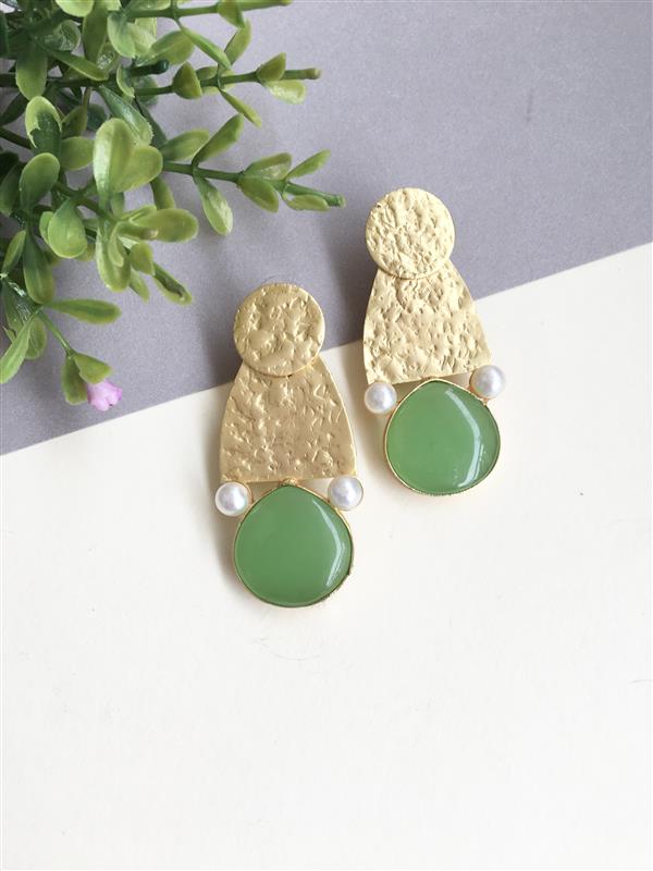 Golden Hammered Stud Earrings
