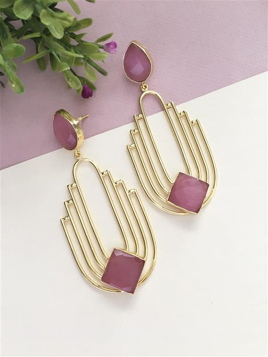 Riva Long Monalisa Stone Drop Earring