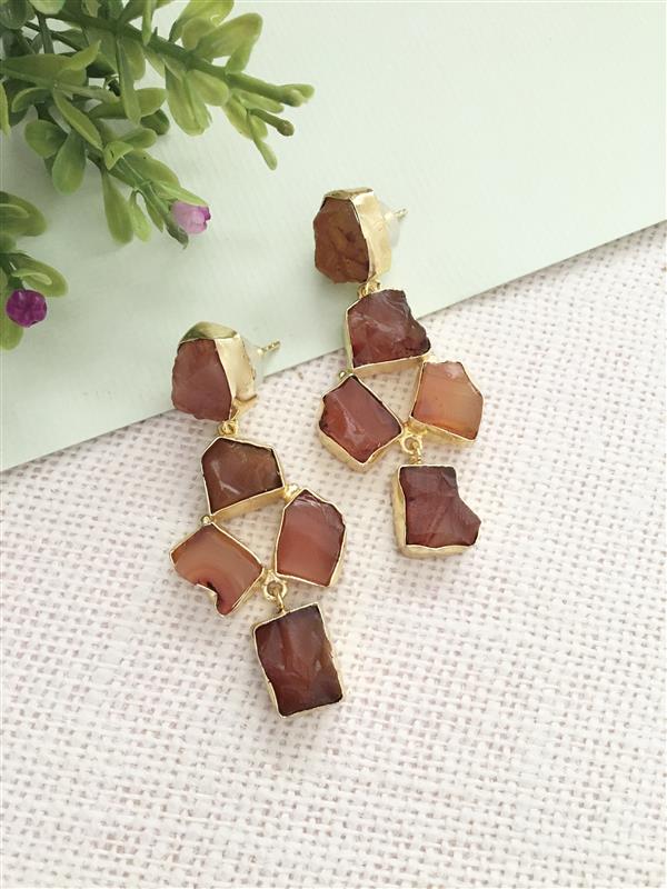 Raw Stone Cascade Earrings