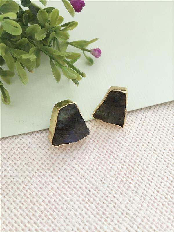 Natural Raw Stone Studs Earrings