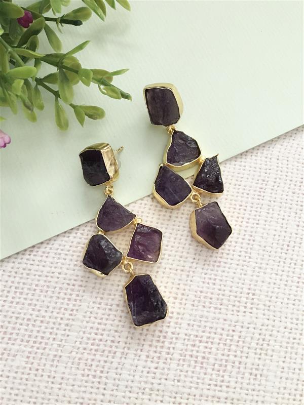 Raw Stone Cascade Earrings