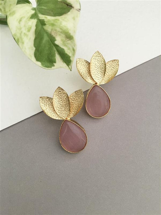 Golden Lotus Stud Earring