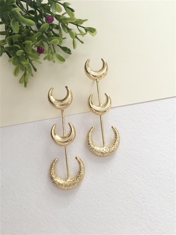 Half Moon Long Drop Earring