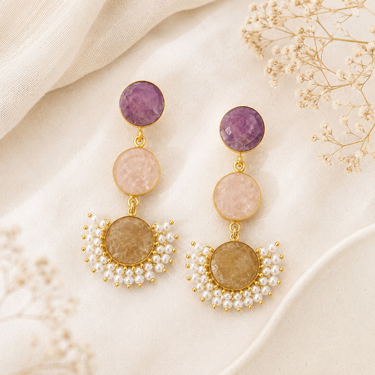 Eshaka Beaded Halo Earrings