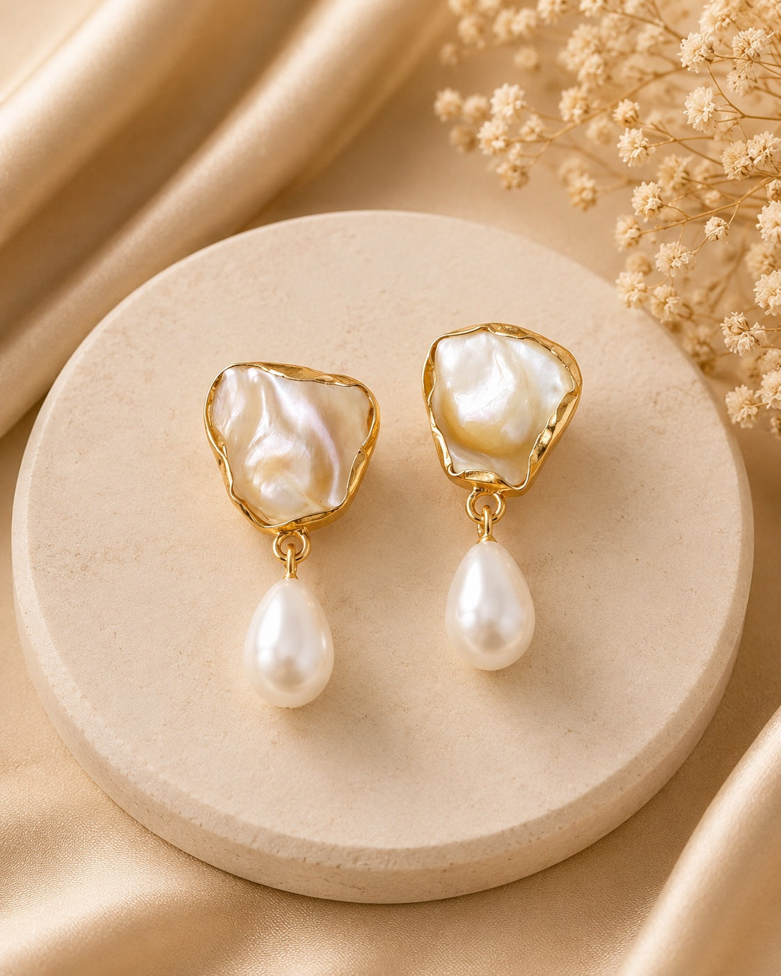 Mia Baroque Pearl Drop Earrings
