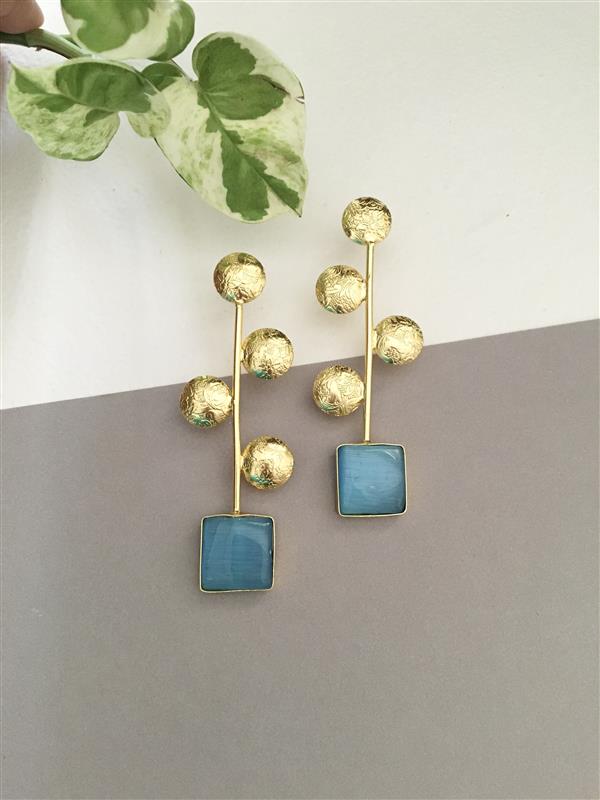 Long Drop Monalisa Stone Earring