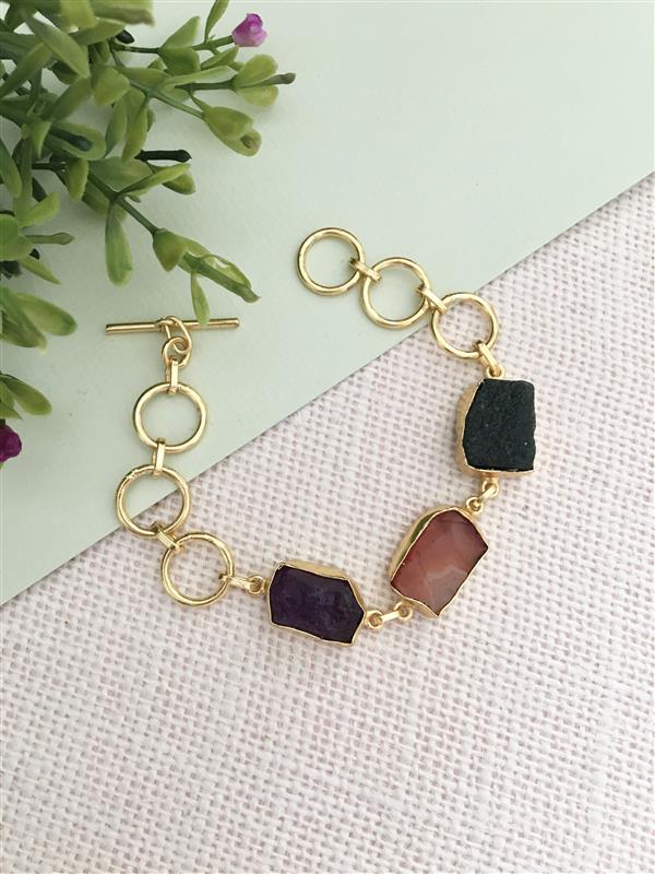 Raw Stone Link Bracelet