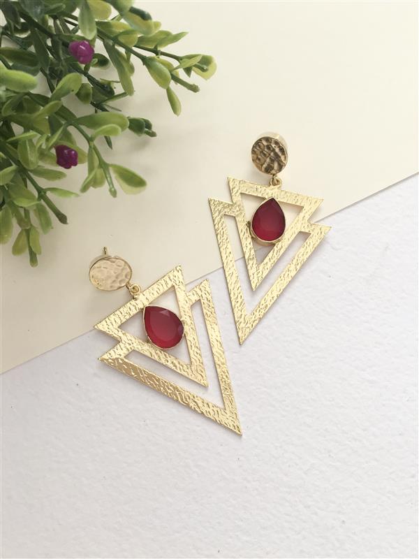 Double Triangle Drop Earring