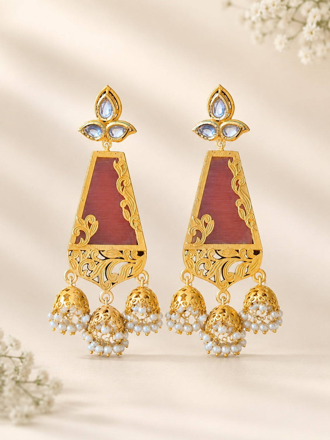 Gulnaar Pearl Jhumka Earrings | BlissByTakshvi