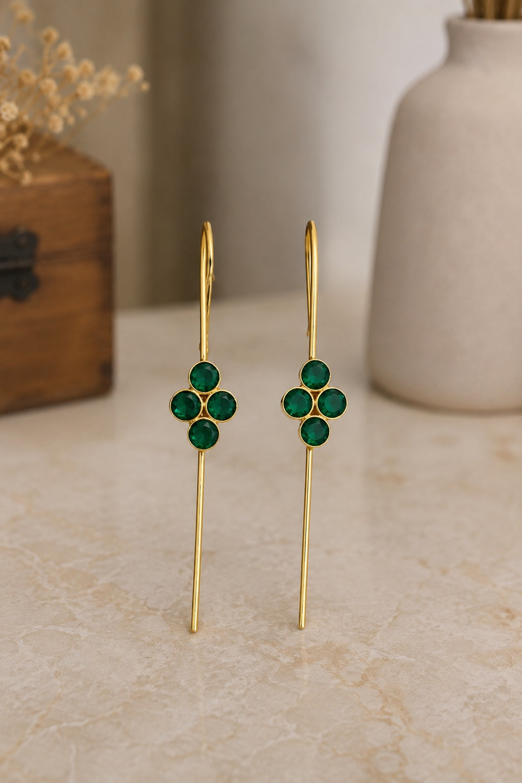 Aura Emerald Ear Cuffs