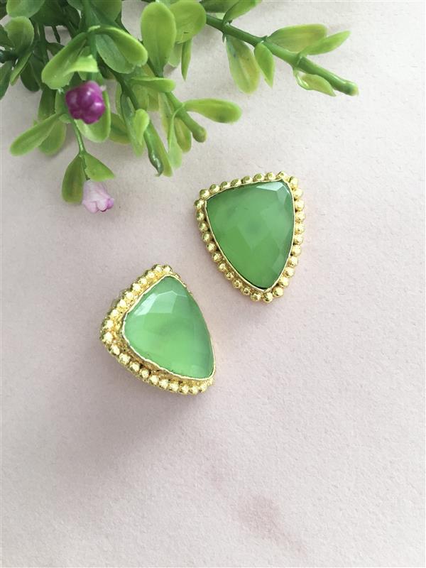 Golden Glossy Stud Earring