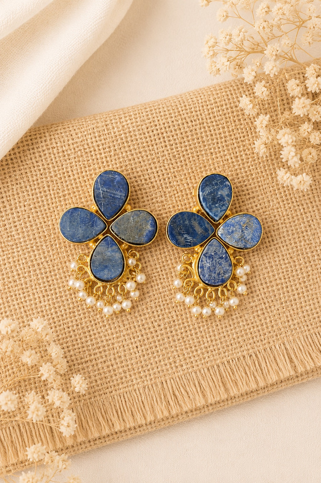 Neelika Lapis Bloom Earrings
