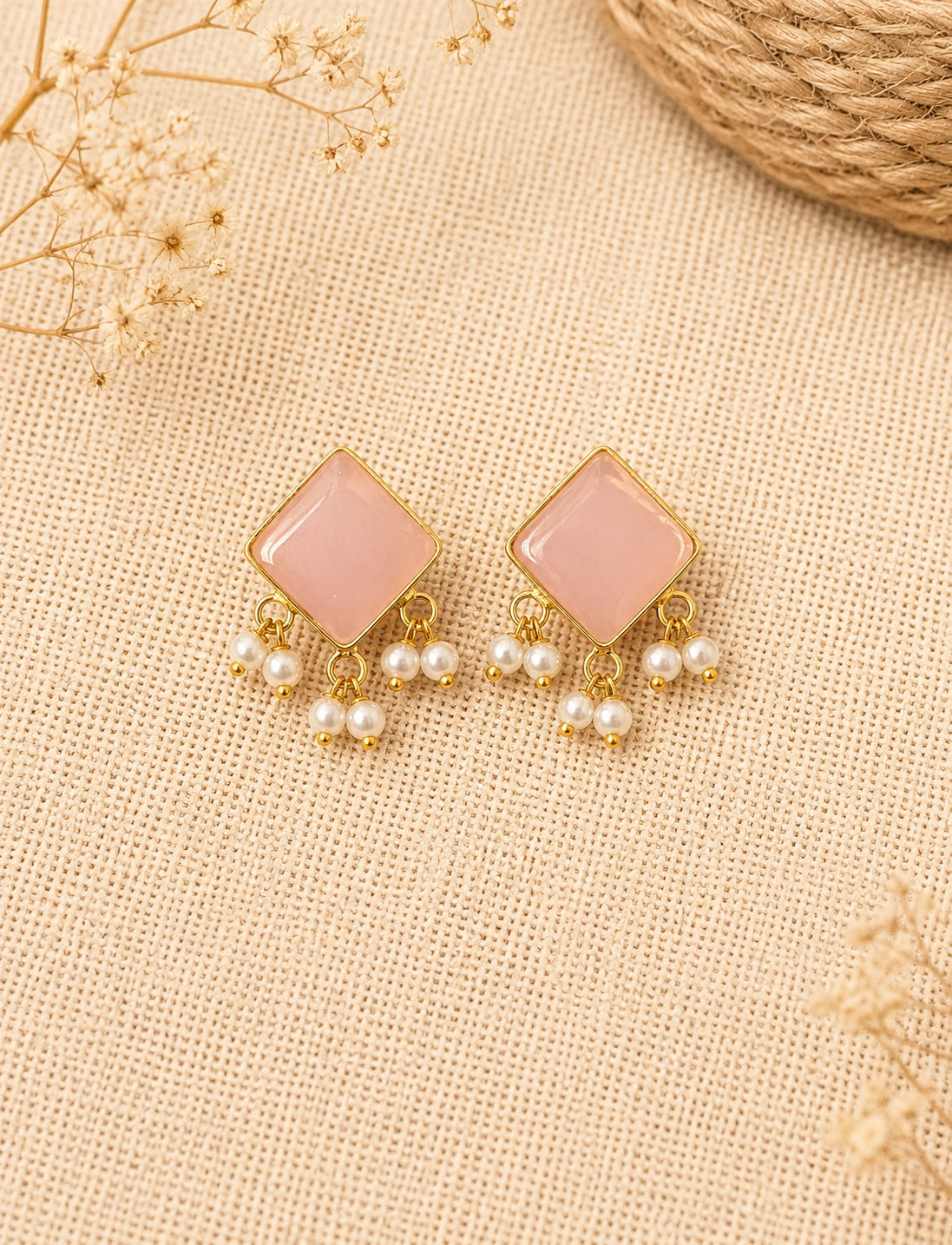 Gulaabi Pastel Rhombus Studs