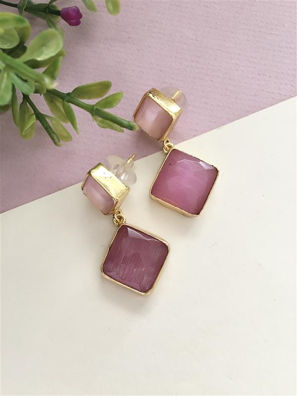 Double Stone Drop Earring