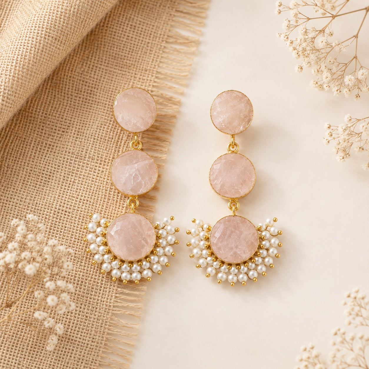 Dhriti Rose Circle Earrings