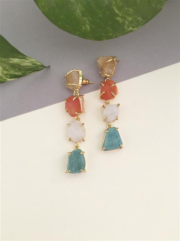 Rough Stone Drop Earrings