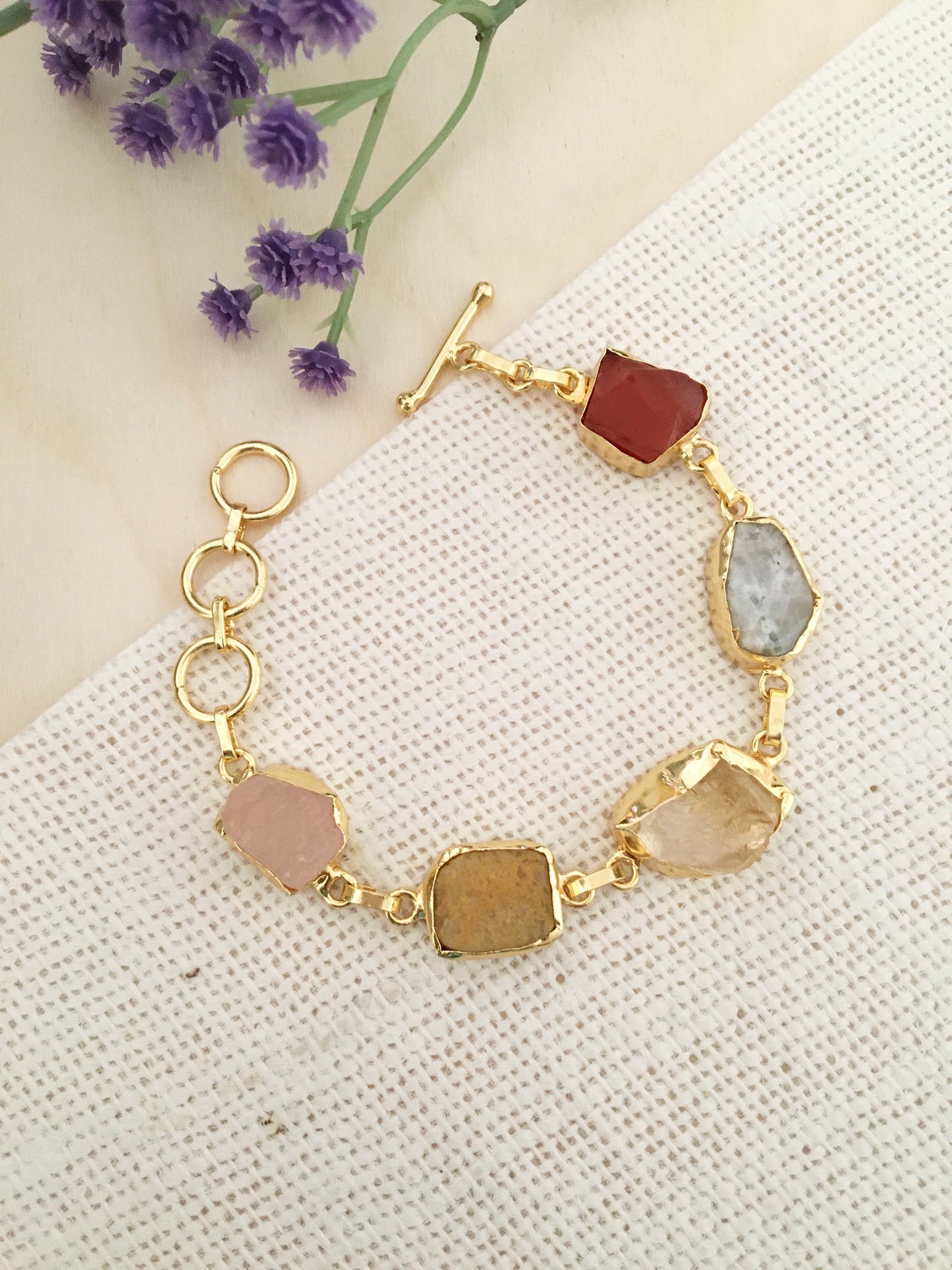 Handcrafted Raw Natural Stone Bracelet