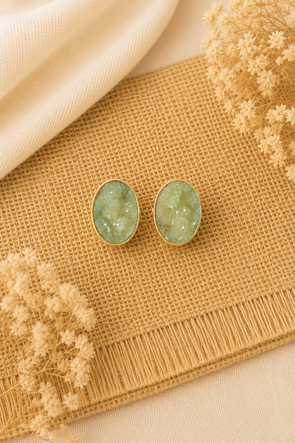 Prerna Oval Stud Earrings