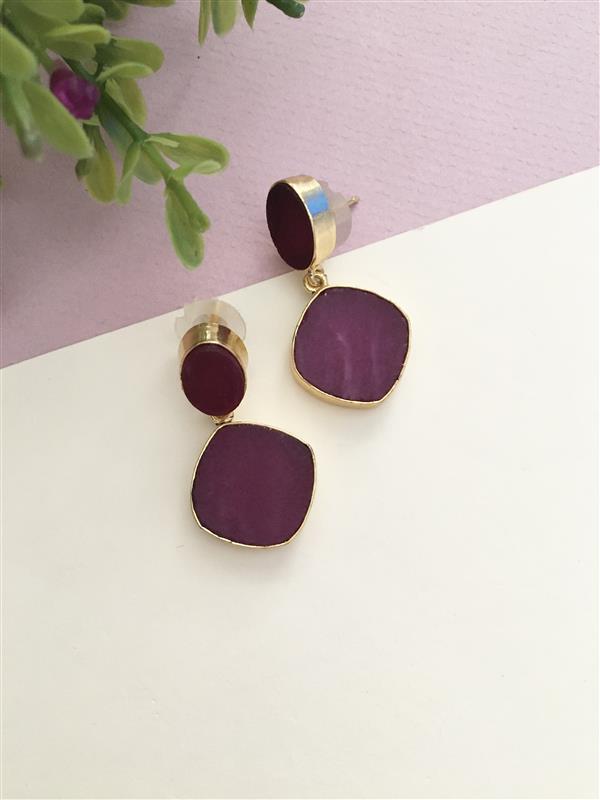 Dual Stone Drop Earring