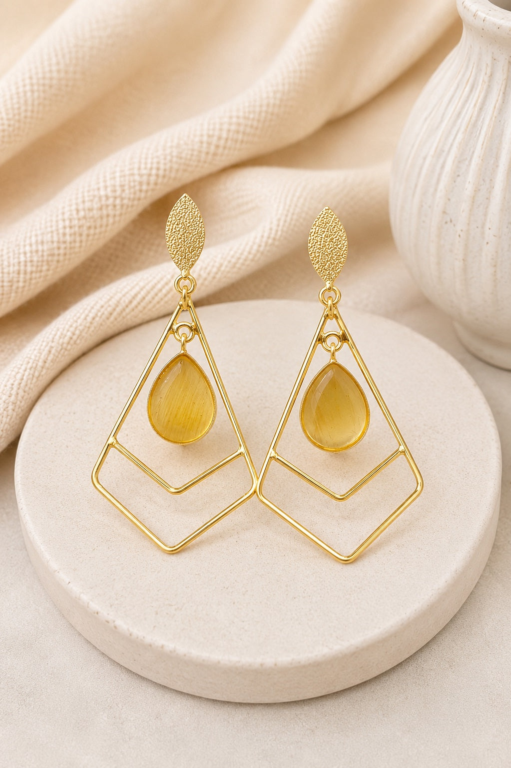 Aureva Geometric Drop Earrings