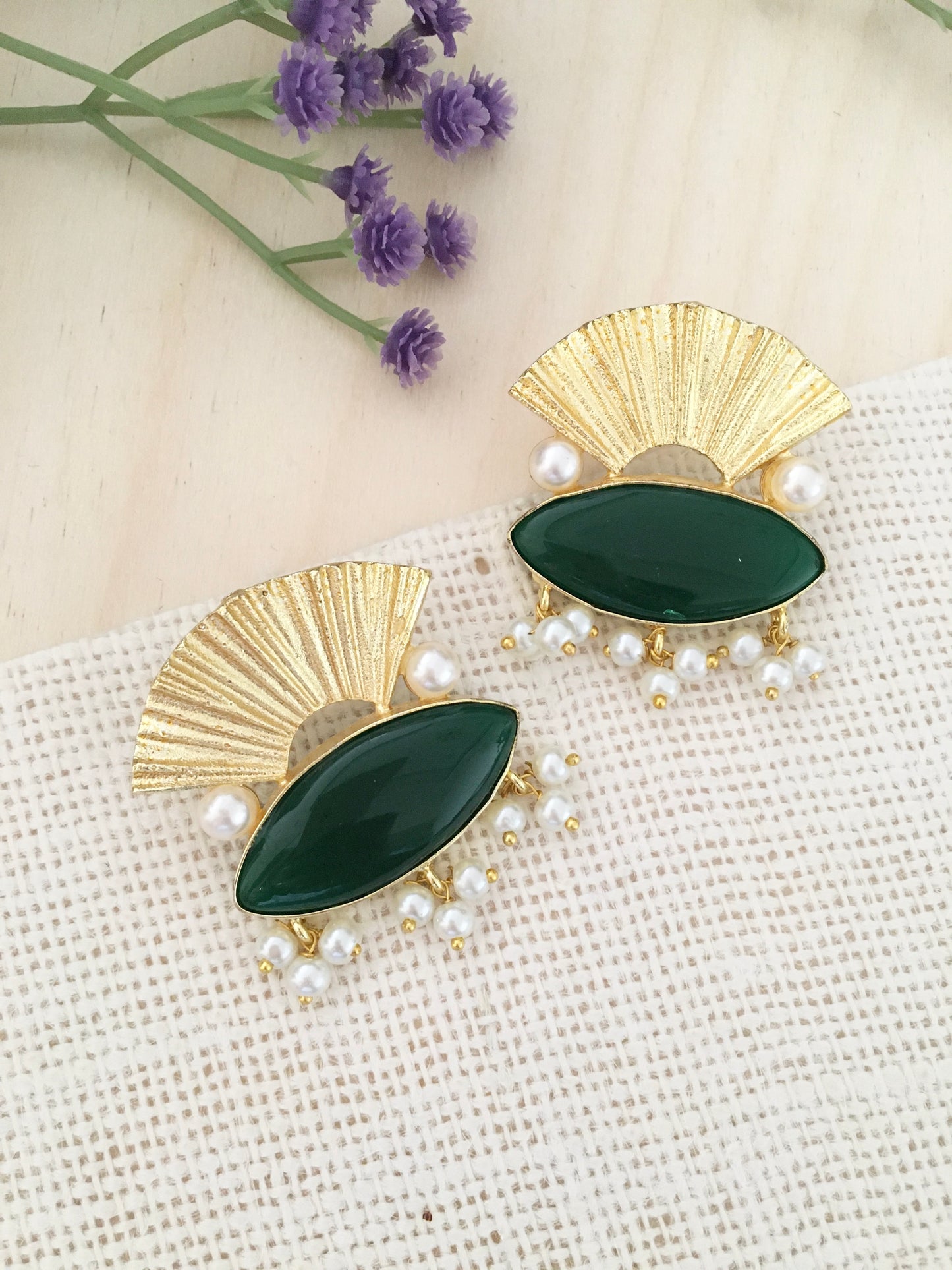 Pearl Cluster Stud Earrings