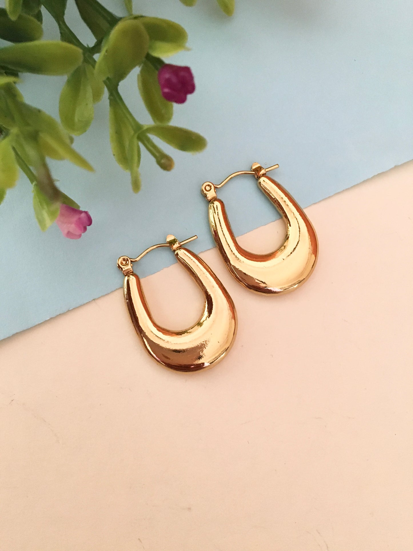 Golden Hoop Earrings