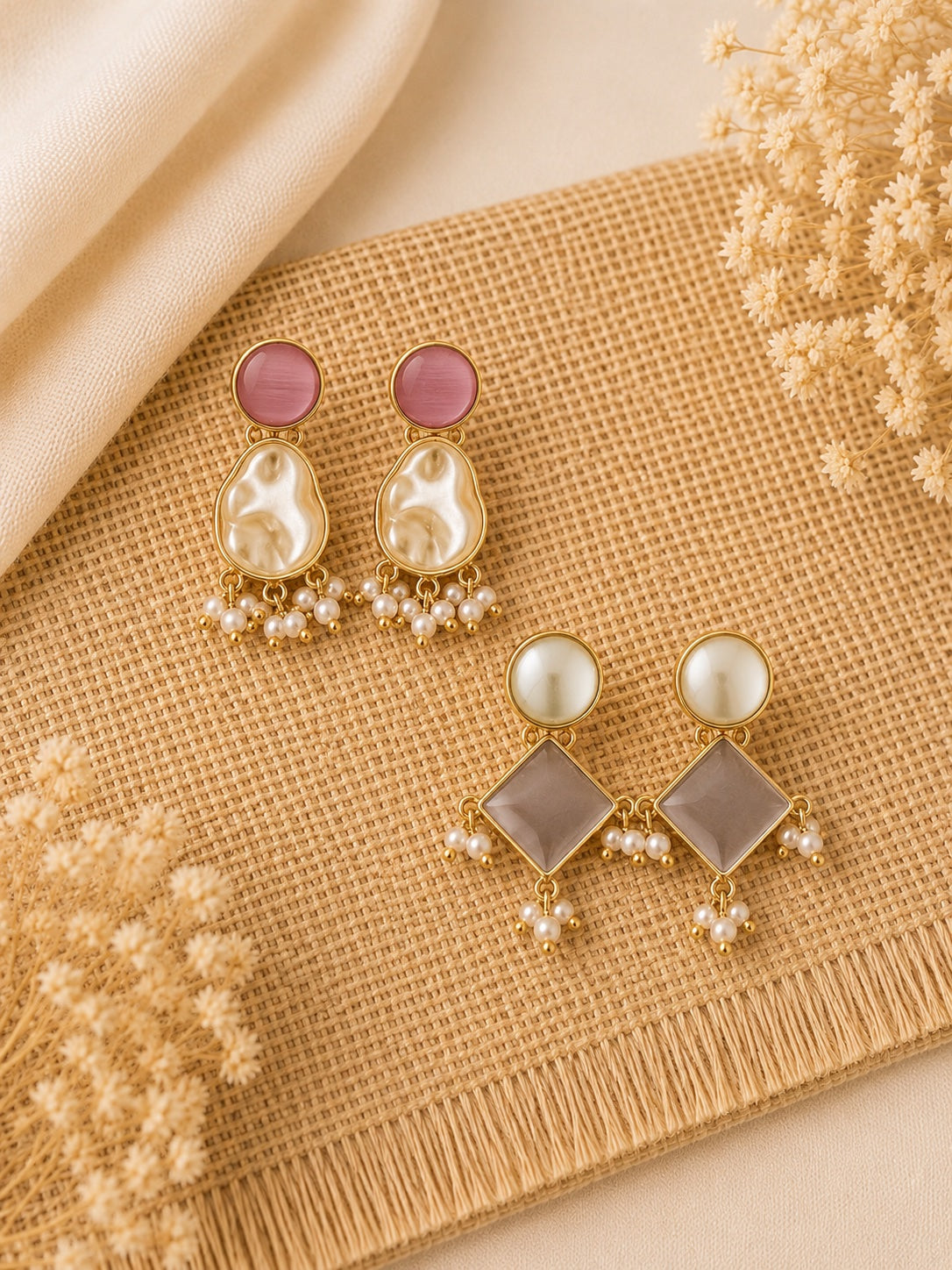 Saanjh Duo Drop Earrings