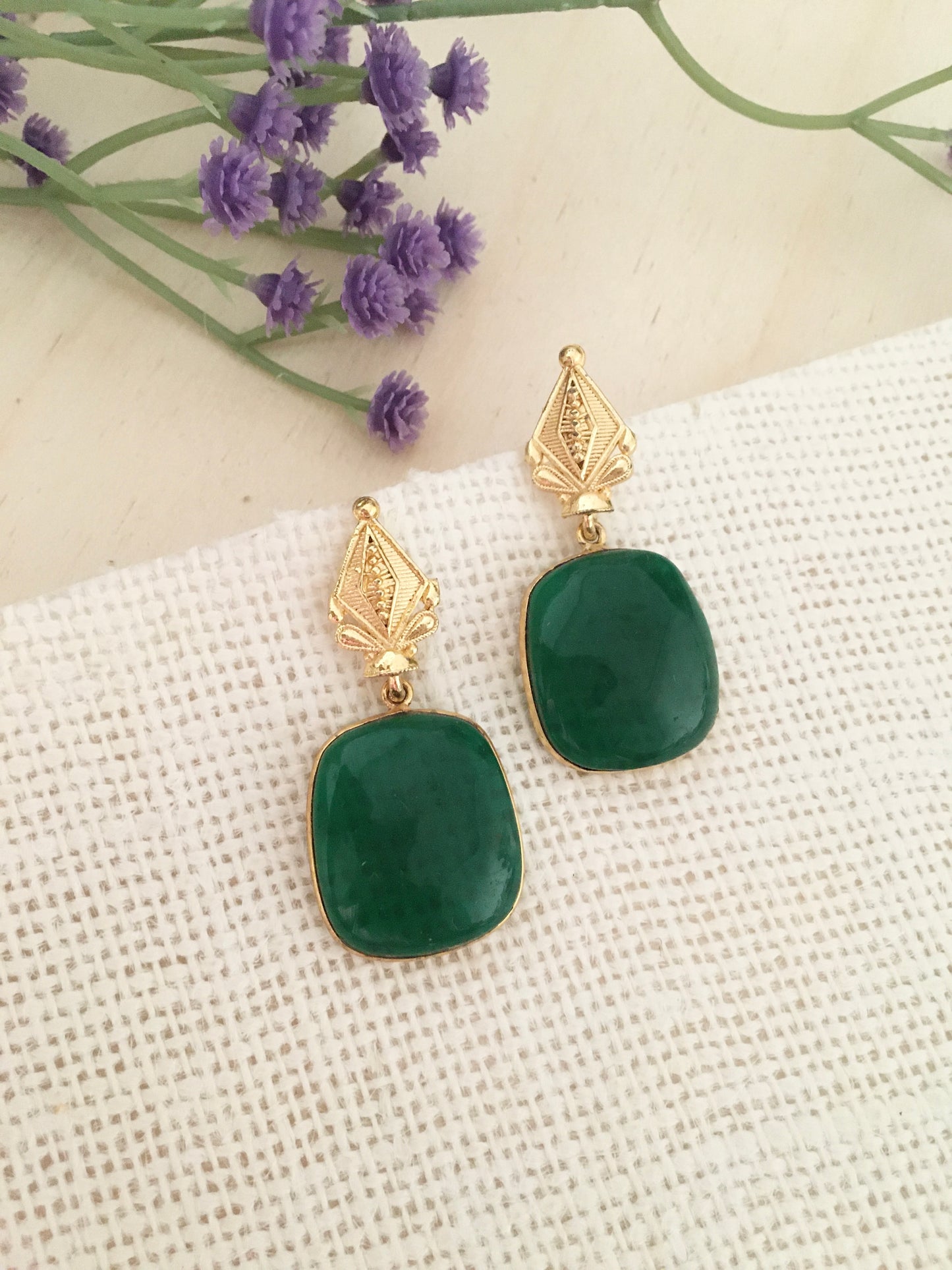 Glossy Sqaure Drop Earring