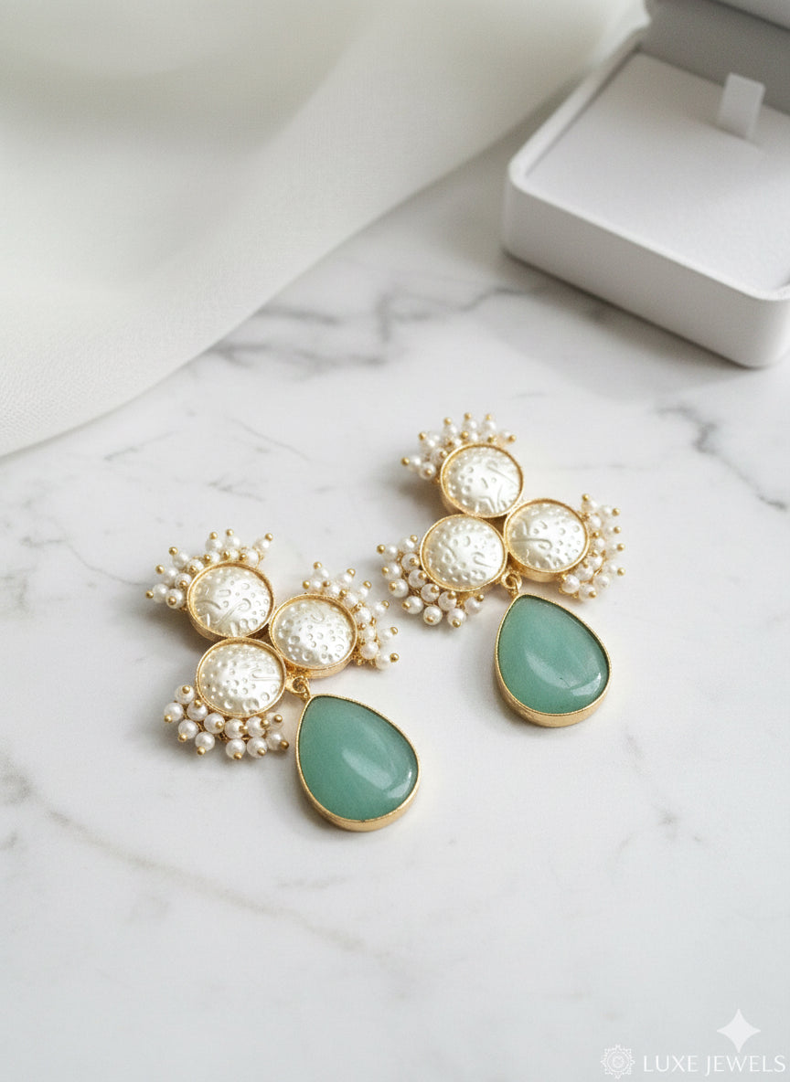 Triple Pearl Statement Earrings